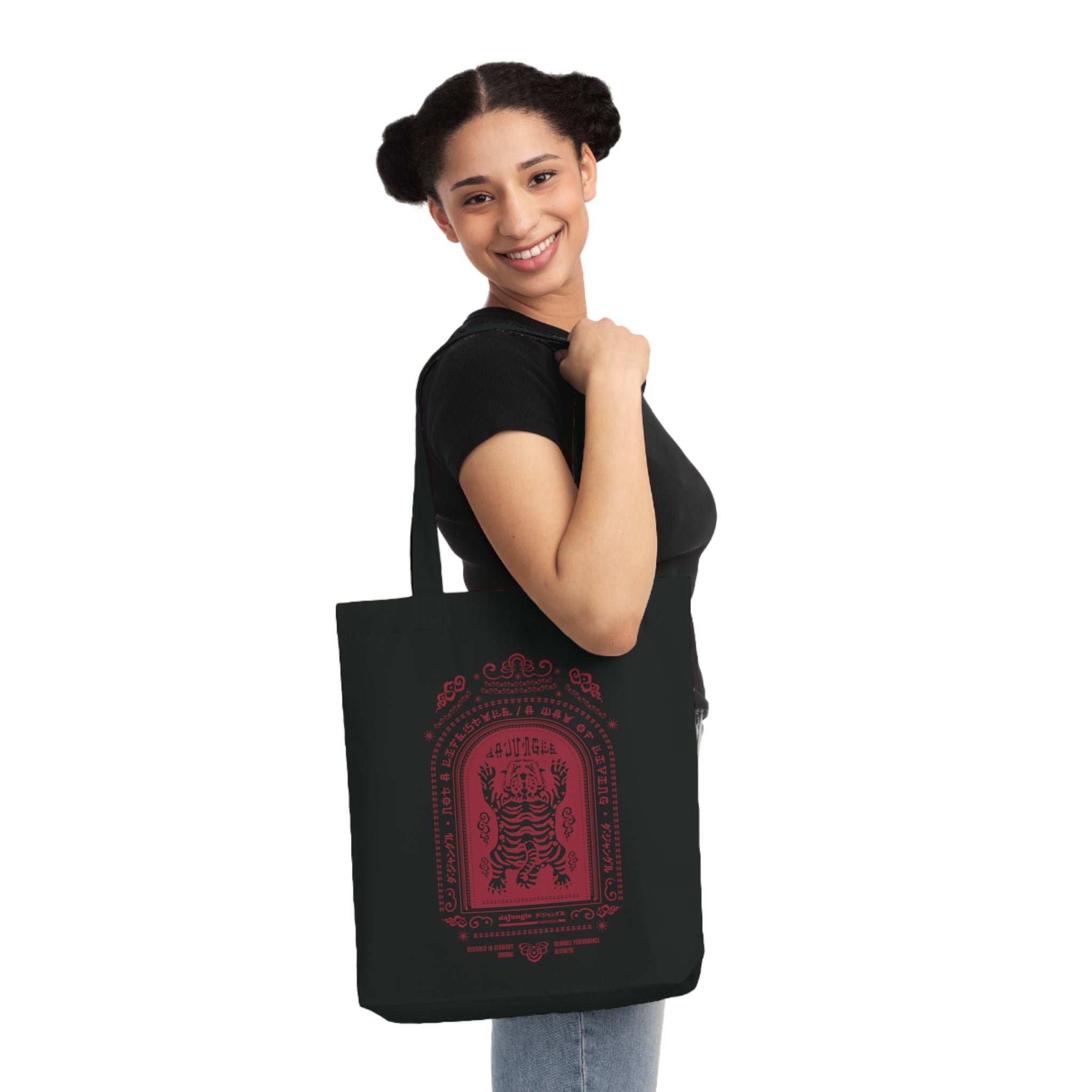 DaJungle Tiger´s spirit red Woven Tote Bag