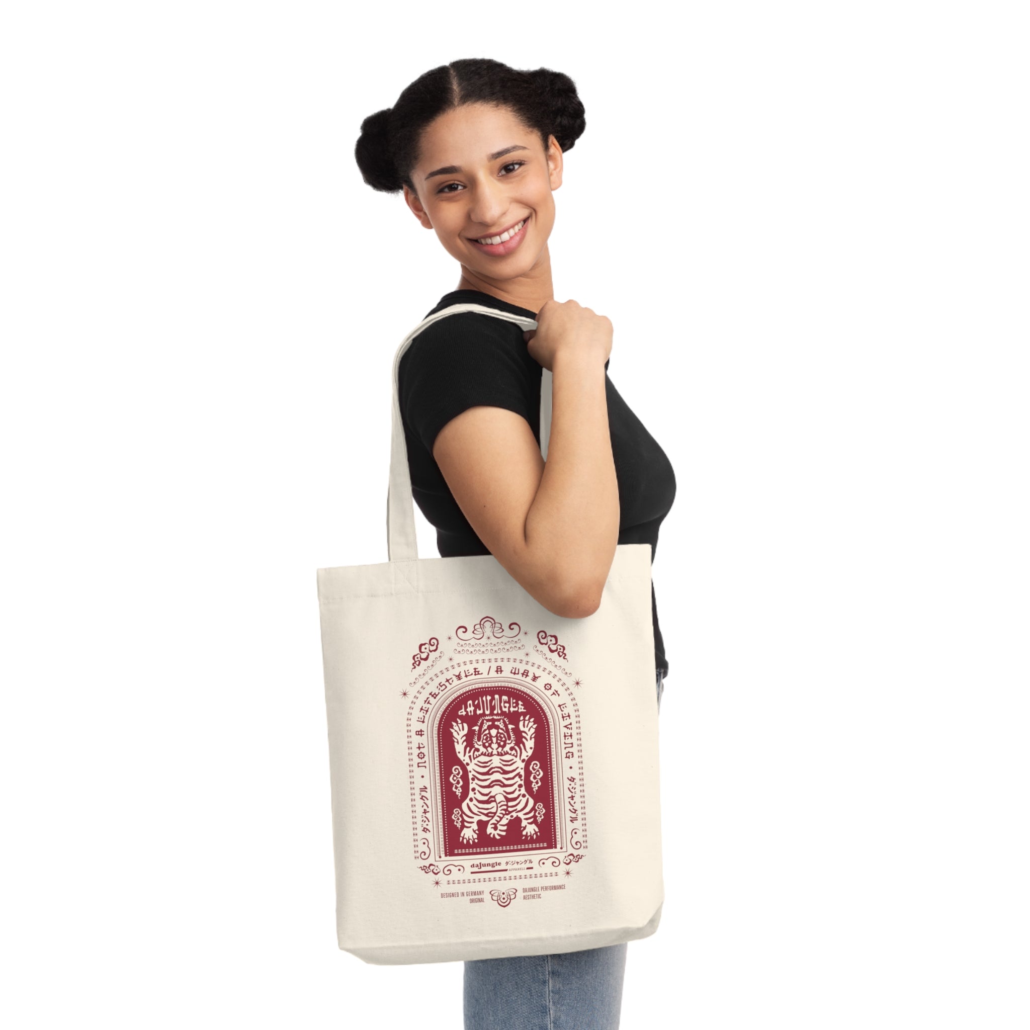 DaJungle Tiger´s spirit red Woven Tote Bag