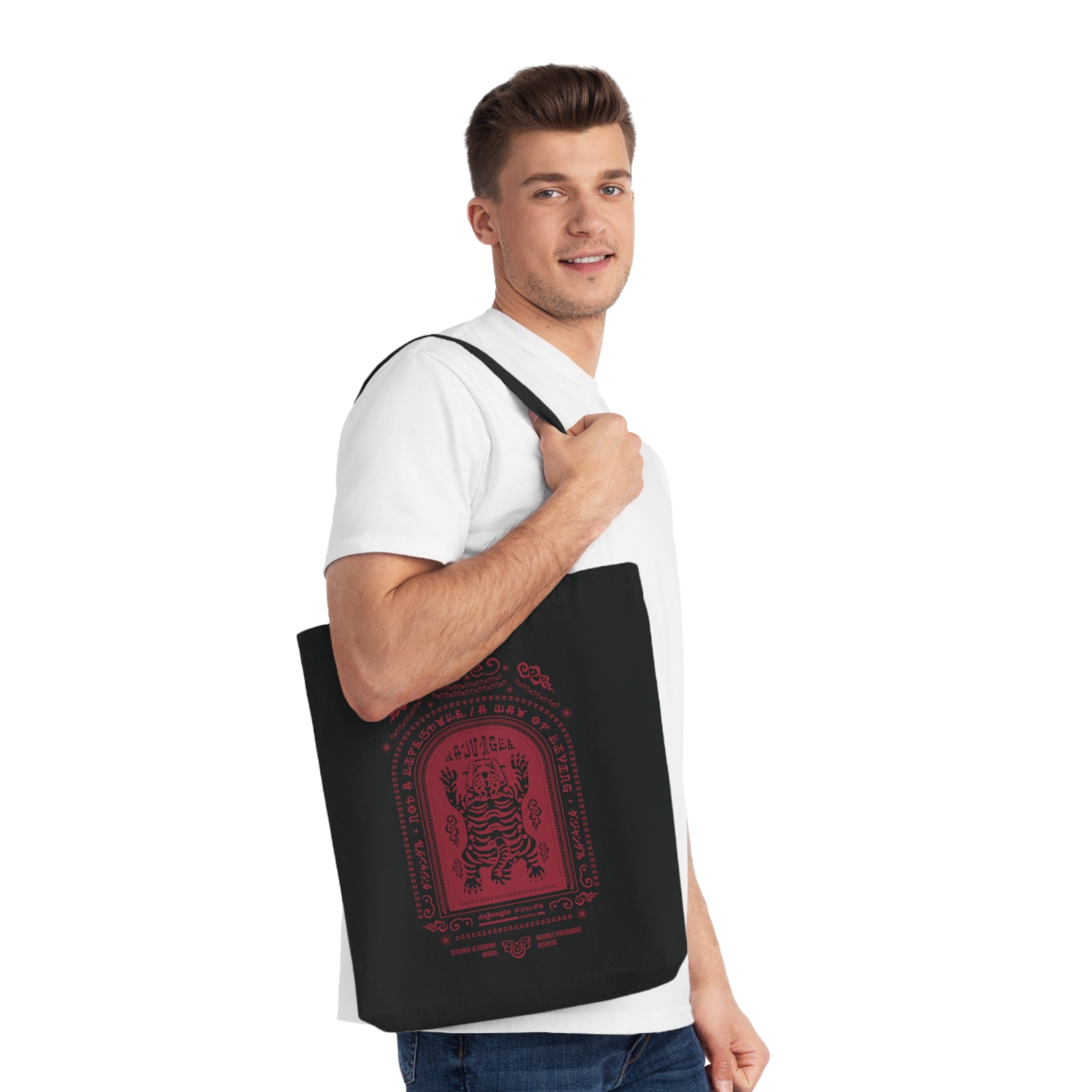 DaJungle Tiger´s spirit red Woven Tote Bag